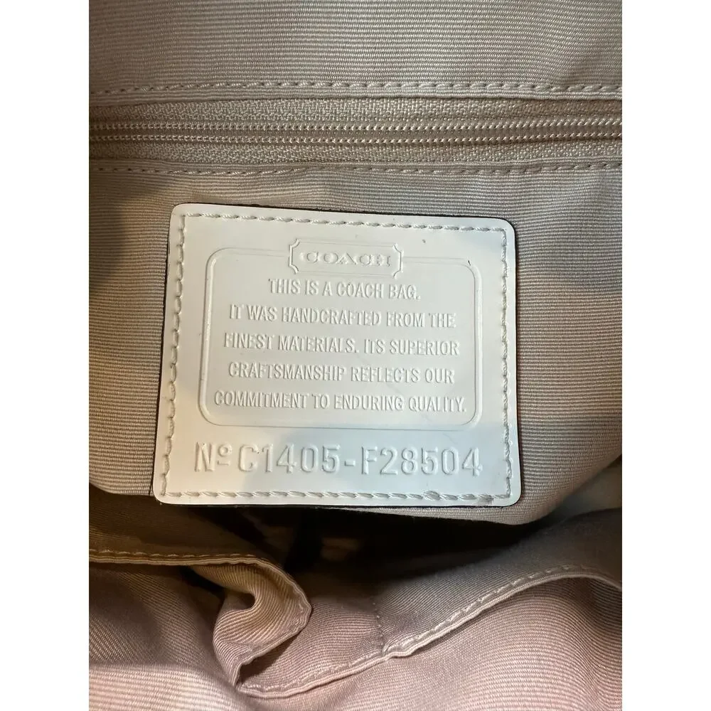Coach Signature C Tan Tote Bag with Zipper Closure F28504